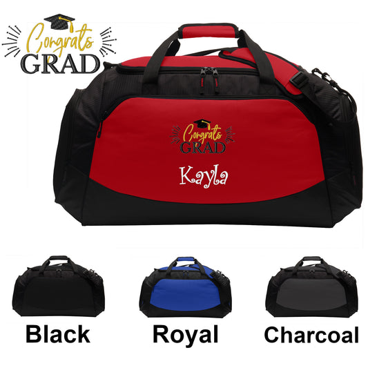 Personalized Nurse Graduation Gift Large Duffle Bag, Congrats Design, Scrubs Travel Bag, Embroidered Custom Name, Hospital Bag, Monogrammed