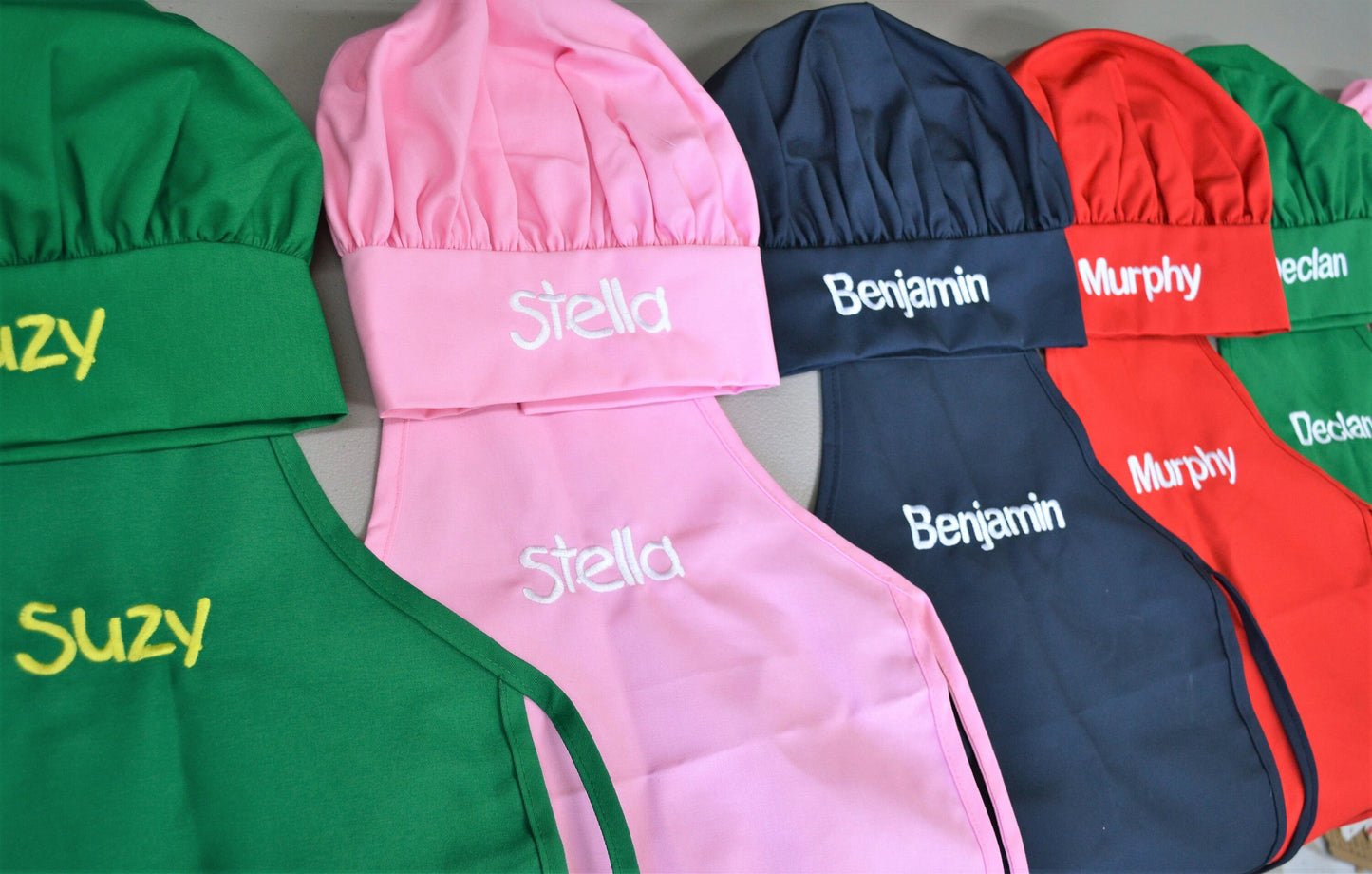 Personalized Kids Apron and Chef Hat Set, Embroidered Monogrammed, Cook Uniform, Chef Gift, Cooking Party, Art Party, School Aprons