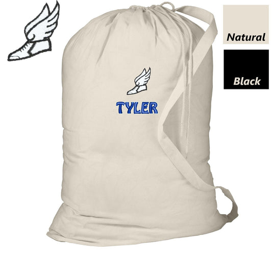 Personalized Running Track Laundry Bag, Summer Camp Bag, College Dorm Laundry Bag, School Laundry Bag, Embroidered Monogrammed with Name