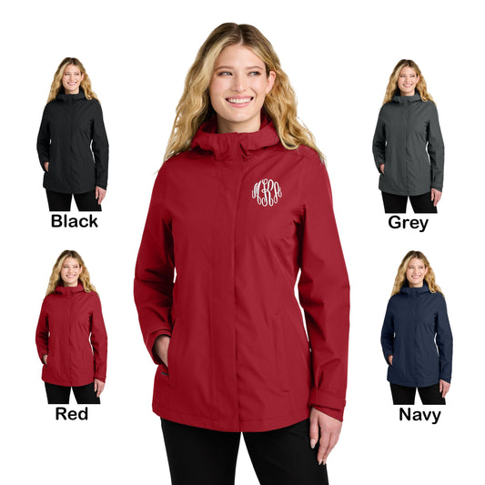 Monogrammed Womens Rain Jacket, Embroidered Raincoat with Initials, Warm Custom Snow Jacket, Girlfriend Gift, Trendy Rain Coat, Fall Gift