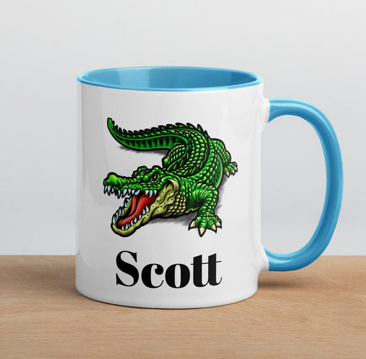 Custom Alligator Coffee Mug, Ceramic Cup, 11 Ounce Mug, Reptile Gift, Dad Gift