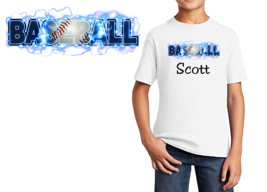 Personalized Kids T-Shirt Baseball Design, T-Shirt, Colorful, Cotton, Low Price Inexpensive Tee Shirt, Student Gift, School Gift