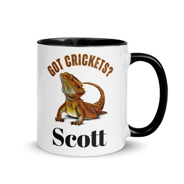 Custom Bearded Dragon Coffee Mug, Got Crickets Ceramic Cup, 11 Ounce Mug, Reptile Gift, Dad Gift
