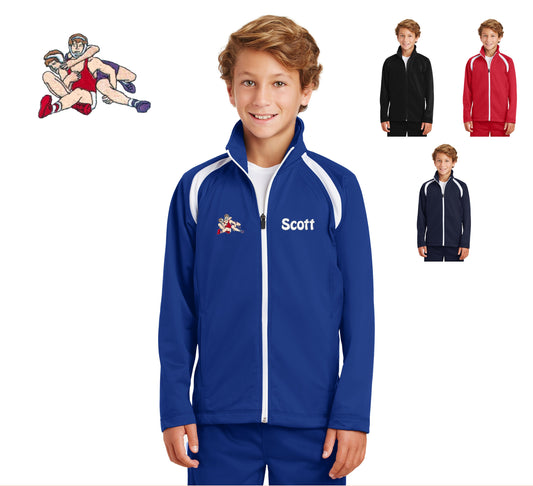 Personalized Kids Wrestling Jacket, Kids Sports Jacket, Kids Team Jacket, Polyester Zipper Jacket, Embroidered Name, Kids Gift, Monogrammed