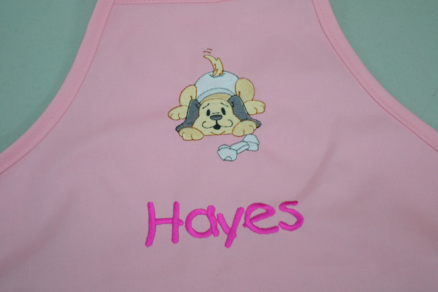 Personalized Kids Apron with Puppy Dog Embroidery Design, Monogrammed Birthday Gift, Kids Chef Apron, Kids Cook Apron, Custom Apron