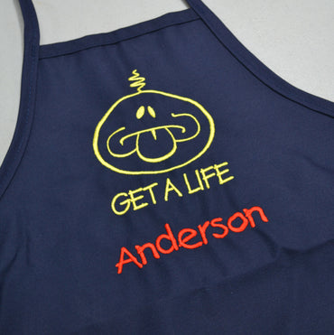 Personalized Kids Apron with Get A Life Embroidery Design