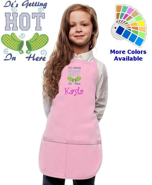 Personalized Kids Apron with Oven Mitts Embroidery Design, Kitchen Cook Gift, School Gift, Funny Gift, Monogrammed, Cooking Party