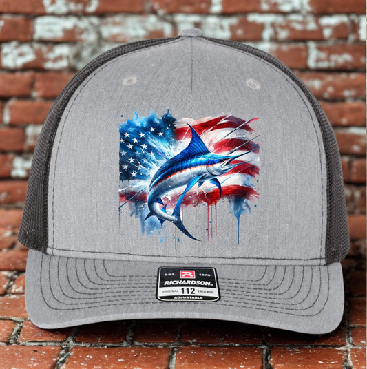 Sailfish Trucker Hat, Colorful Fishing Hat Design, Richardson 112, Deep Sea fishing Dad Gift Husband Gift, Sportsman Gift, Printed Hat