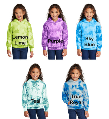 Kids Crystal Tie Dye Hoodie Sweatshirt, Girl or Boy, Unisex Jacket, Colorful Childrens Hoodie, Pullover, Birthday Christmas Gift