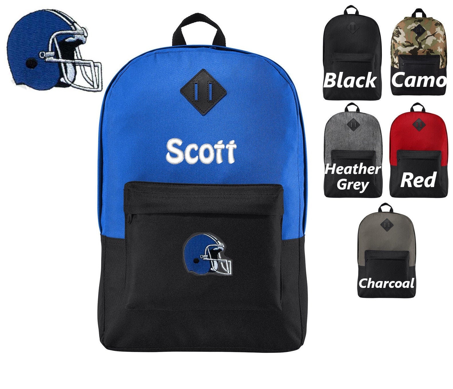 Personalized Kids Football Backpack, Embroidered Monogrammed Custom Na – Crestview Embroidery