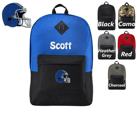 Personalized Kids Football Backpack, Embroidered Monogrammed Custom Name, Kids School Gift, Kids Gift, Custom Backpack, Retro Backpack