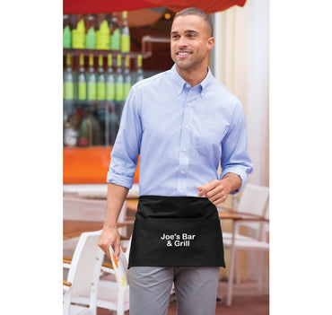 Personalized Waist Apron, Embroidered Business Name, Custom, Waiter Waitress Server Apron, Restaurant Bar Apron, Monogrammed Cooking Gift