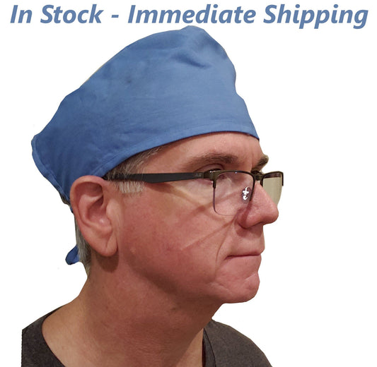 Ceil Blue Scrub Cap, Surgical Hat, Nurse Doctor Cap, Veterinarian Hat, Solid Color, Mens Womens Unisex, Polyester Cotton, Machine Washable