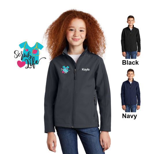 Personalized Kids Nurse Jacket, Scrub Life Design, Embroidered Name, Child Coat, Medical Apparel for Children, Doctor, Warm Soft Shell