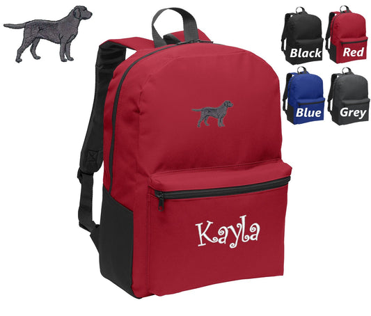 Personalized Kids Backpack Embroidered Labrador Retiever Dog Monogrammed with Name of Your Choice Perfect Kids School Gift