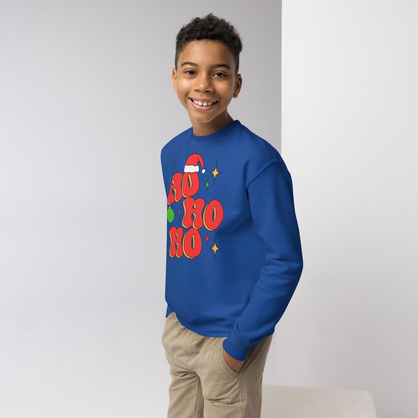 Kids Retro Christmas Sweatshirt, Ho Ho Ho Santa Sweater, Christmas Season Gifts, Christmas Gift Kids, Xmas Sweatshirt, Christmas Kids Gift