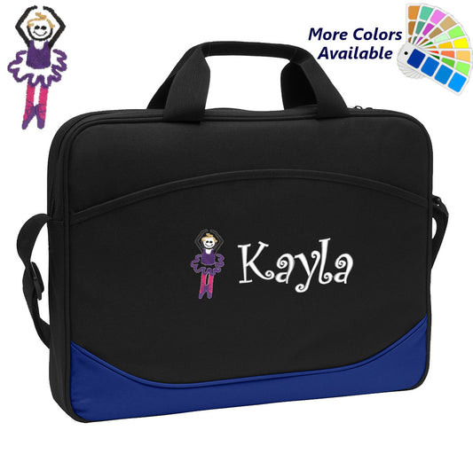 Personalized Computer Laptop Case Ballerina Embroidery Design with Your Name Perfect Mom Dad Gift