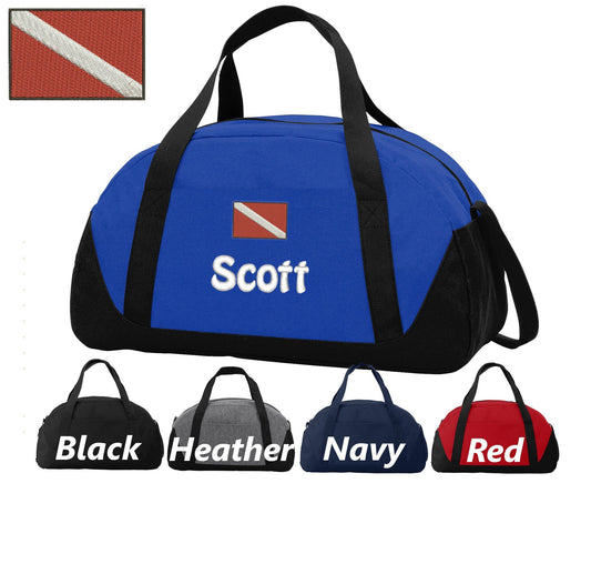 Personalized Kids Diving Duffel Bag, Duffle Gym Bag, School PE Bag, Canvas, Embroidered Name, Sports Duffel, School Gift, Student Gift