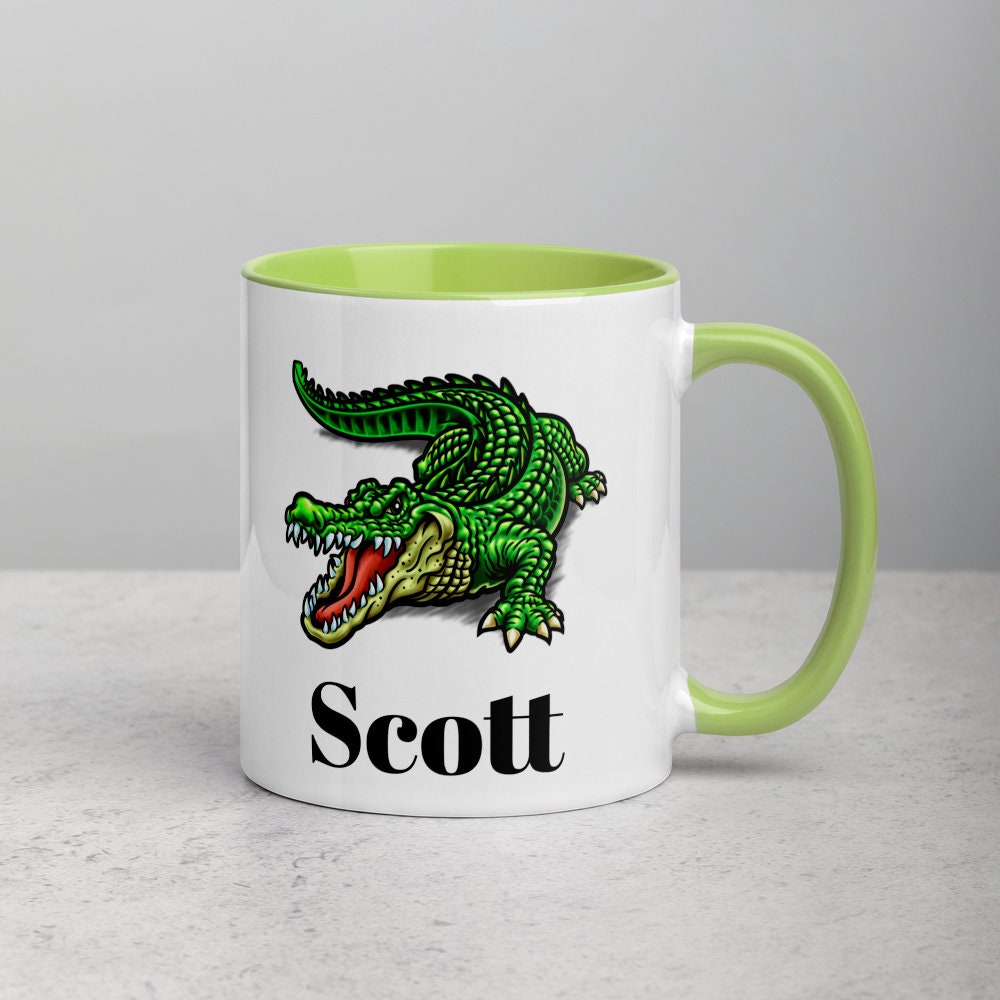 Custom Alligator Coffee Mug, Ceramic Cup, 11 Ounce Mug, Reptile Gift, Dad Gift
