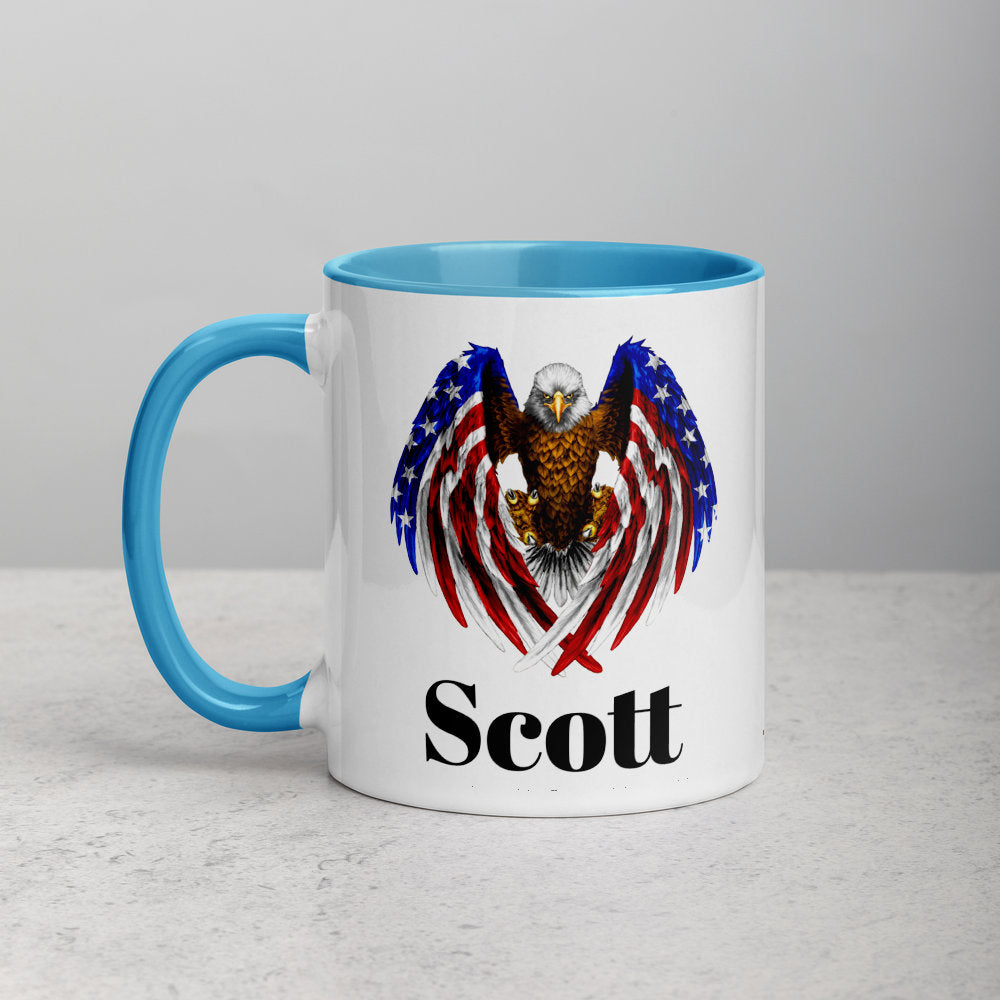 Custom American Eagle Coffee Mug, Patriotic Cup, USA, Custom American Flag Mug, Ceramic