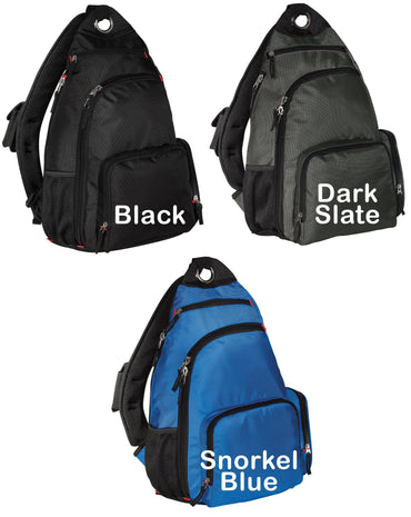 Personalized Crossbody Backpack, Sling Pack, Embroidered Monogrammed Name, Side Bottle Pocket, College Gift, Student Gift, Custom Backpack