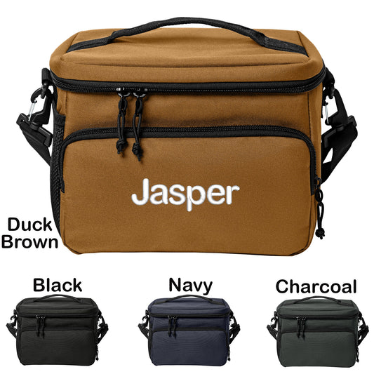 Personalized Lunch Bag Box Cooler, 18 Can, Polyester Canvas Fabric, Insulated Embroidered School Work Sports, Monogrammed Custom Name