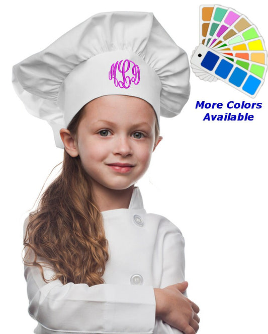 Monogrammed Kids Chef Hat Embroidered with Your Initials, Kids Chef Gift, Cooking Gift, Future Chef, Chef Cap, Chef Hat with Name
