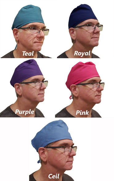 Ceil Blue Scrub Cap, Surgical Hat, Nurse Doctor Cap, Veterinarian Hat, Solid Color, Mens Womens Unisex, Polyester Cotton, Machine Washable