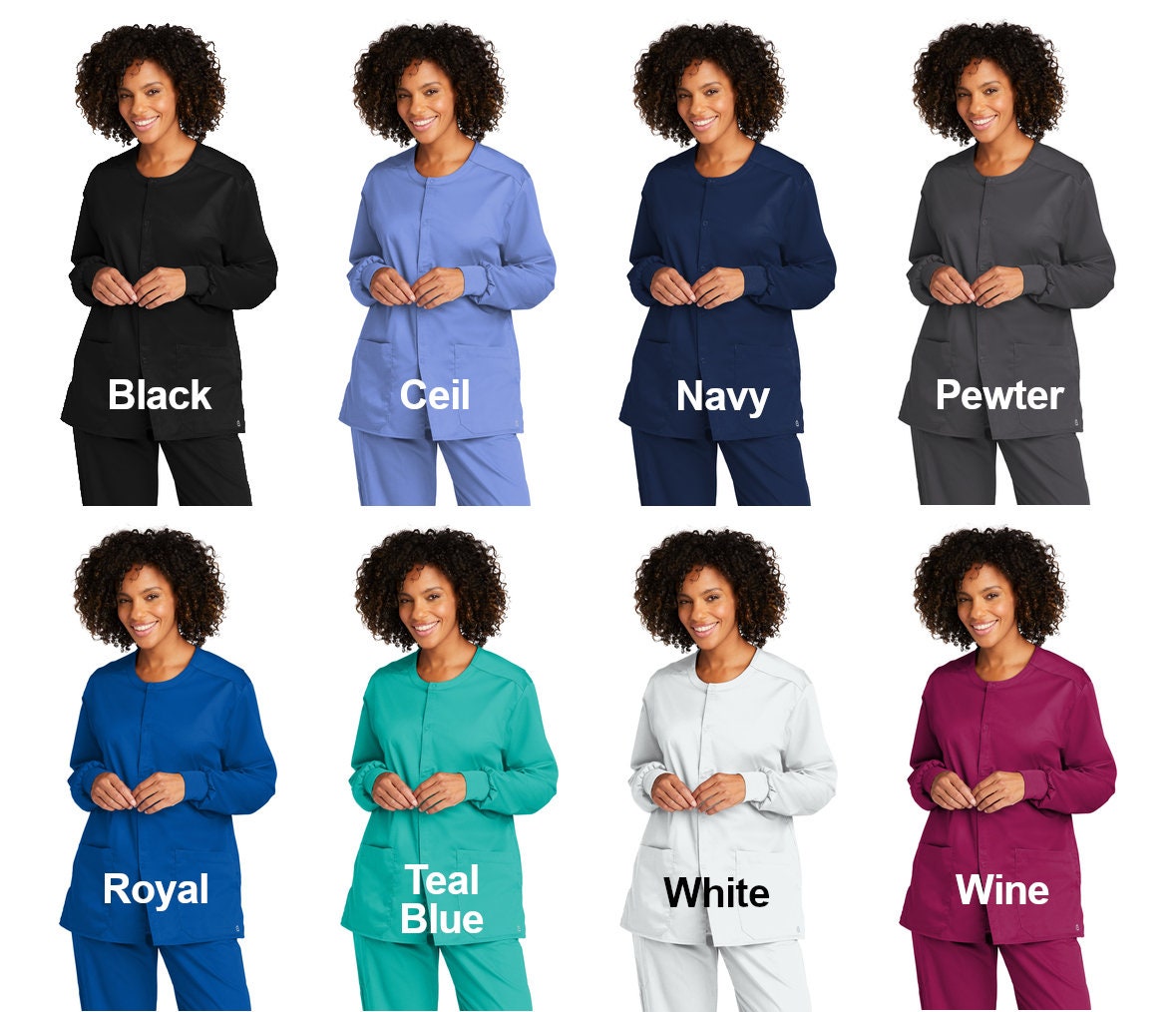 Personalized Unisex Nurses Assistant Scrubs Jacket, Custom Embroidered Name, Doctor, Nurse, Veterinarian, Hospital, Shirt, Medical Apparel
