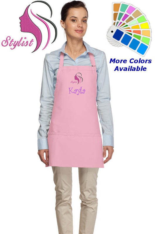 Personalized Hair Stylist Apron Embroidered Salon Design Mom Gift