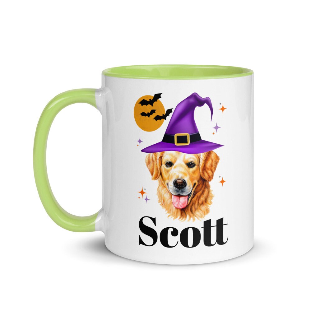 Golden Retriever Halloween Mug, Personalized Coffee Mug, Cute Dog Mug, Cute Golden Retriever Mug, Golden Retriever Gift, Golden Mom, Golden