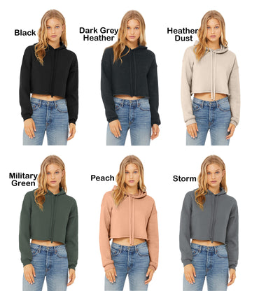 Monogrammed Womens Cropped Fleece Hoodie, Sweatshirt with Initials, Warm Custom Hoodie, Girlfriend Gift, Womens Trendy Sweatshirt, Fall Gift