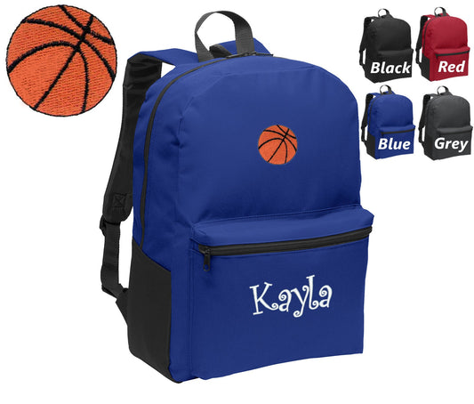 Personalized Kids Backpack Embroidered Basketball Monogrammed with Name of Your Choice Perfect Kids School Gift