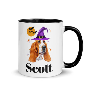 Basset Hound Halloween Mug, Custom Coffee Cup for Basset Hound Mom, Gift for Basset Hound Dad, Basset Hound Gift