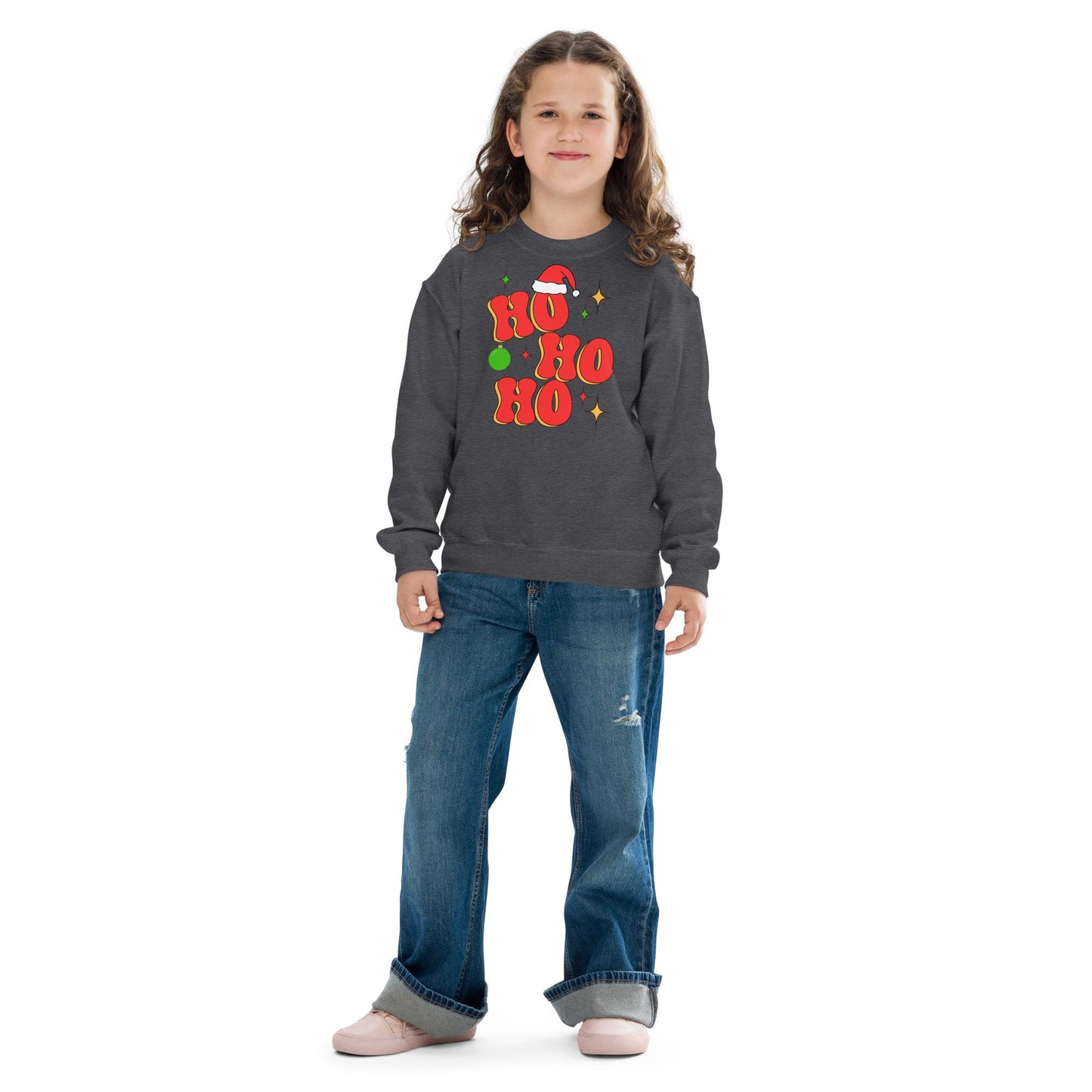 Kids Retro Christmas Sweatshirt, Ho Ho Ho Santa Sweater, Christmas Season Gifts, Christmas Gift Kids, Xmas Sweatshirt, Christmas Kids Gift