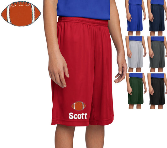 Personalized Kids Football Shorts, Embroidered Monogrammed Name, PE Shorts Uniform, School Shorts, Polyester, Custom Shorts, School Name