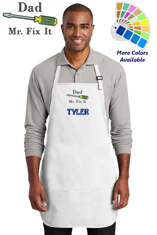 Personalized Dad Apron Embroidered Dad Mr Fix It Design Dad Gift