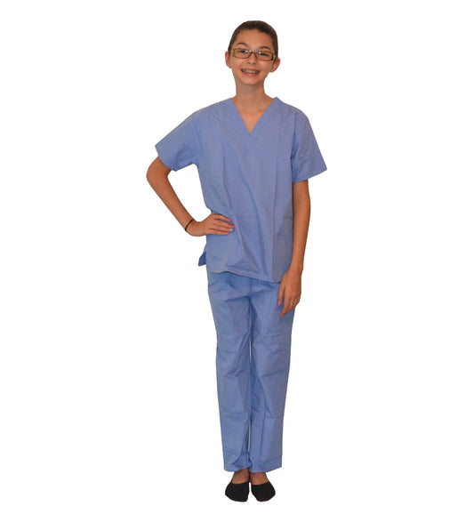 Ceil Blue Kids Scrubs for little Doctors and Nurses, Halloween Doctor Costume, Veterinarian, Scientist, Dentist, Personalized Monogram
