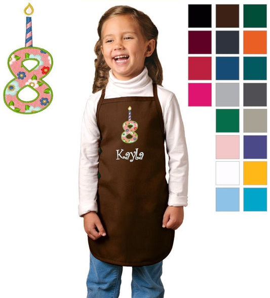 Personalized Kids Eighth Birthday Apron, Cooking Kitchen Gift, School Student Gift, Cooking Party, Art Party, Low Price Apron