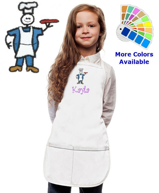 Personalized Kids Apron with Cook Chef Embroidery Design, Cooking Kitchen Gift, School Gift, Student Gift, Monogrammed, Cooking Art Party
