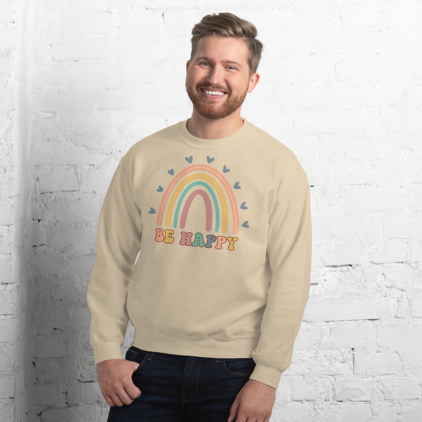 Be Happy Rainbow Sweatshirt, Retro Be Happy Sweatshirt, Be Happy Sweatshirt, Rainbow Sweatshirt, Retro shirt, Kindness Rainbow Sweatshirt