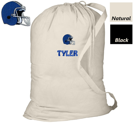 Personalized Football Laundry Bag, Summer Camp Bag, College Dorm Laundry Bag, School Laundry Bag, Embroidered Monogrammed with Name
