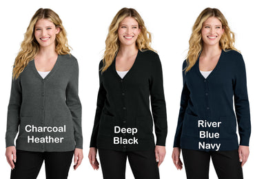 Personalized Button Up Cardigan Sweater, Sweater with Name Daisy Design, Warm Custom Logo Jacket, Mom Gift, Womens Jacket