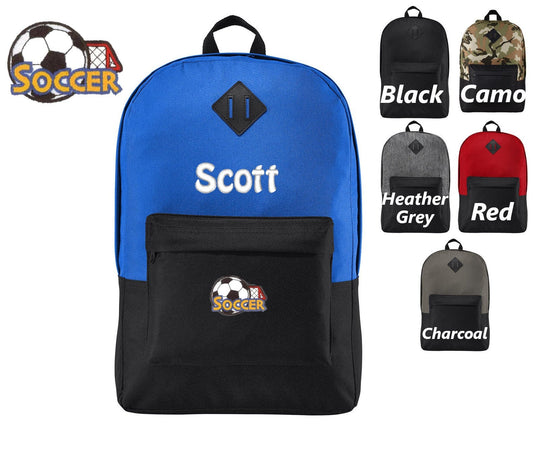 Personalized Kids Soccer Backpack, Embroidered Monogrammed Custom Name, Kids School Gift, Kids Gift, Custom Backpack, Retro Backpack