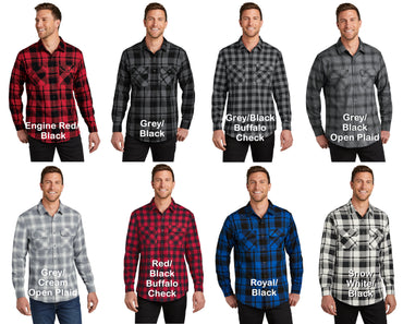 Personalized Mens Flannel Shirt, Plaid Shirt, Business Shirt, Custom Name, Long Sleeve, Button Down, Popular Colors, Pocket Shirt