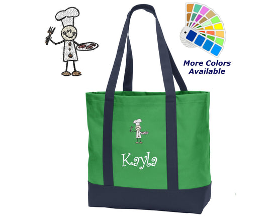 Personalized Chef Tote Bag Embroidered with Name of Your Choice Perfect Chef Gift