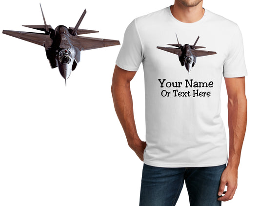 Personalized T-Shirt F35 Air Force Navy Fighter Design, Military Shirt, Custom Printed Shirt, Custom Name, Dad Gift, Unisex, Womens Tee