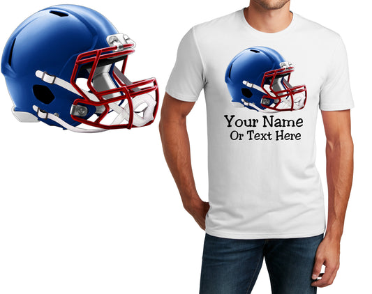 Personalized T-Shirt Football Helmet Design, Sports Shirt, Printed Shirt, Custom Name, Dad Gift, Coach Gift, Unisex, Womens Tee