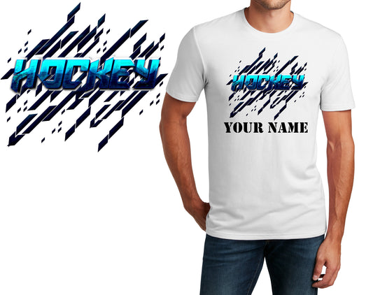 Personalized T-Shirt Hockey Design, Sports Shirt, Custom Printed Shirt, Custom Name, Dad Gift, Coach Gift, Unisex, Womens Tee