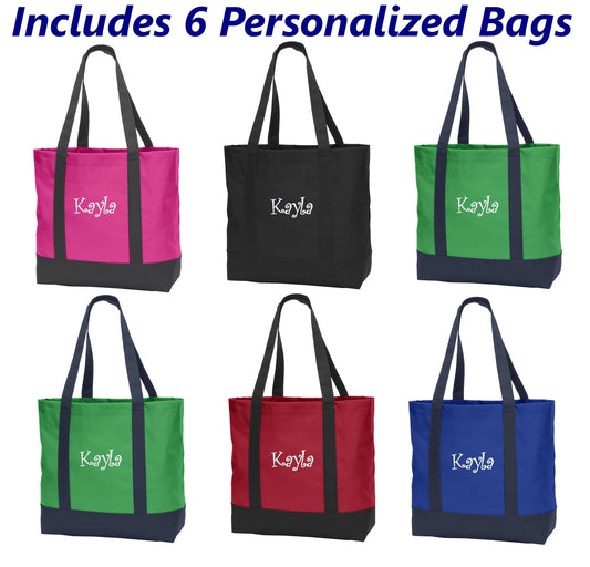 Personalized Tote Bags, Bulk Tote Bags, Wholesale Tote Bags, Embroidered Tote with Name, Bridesmaid Gift, Bridal Party Gift